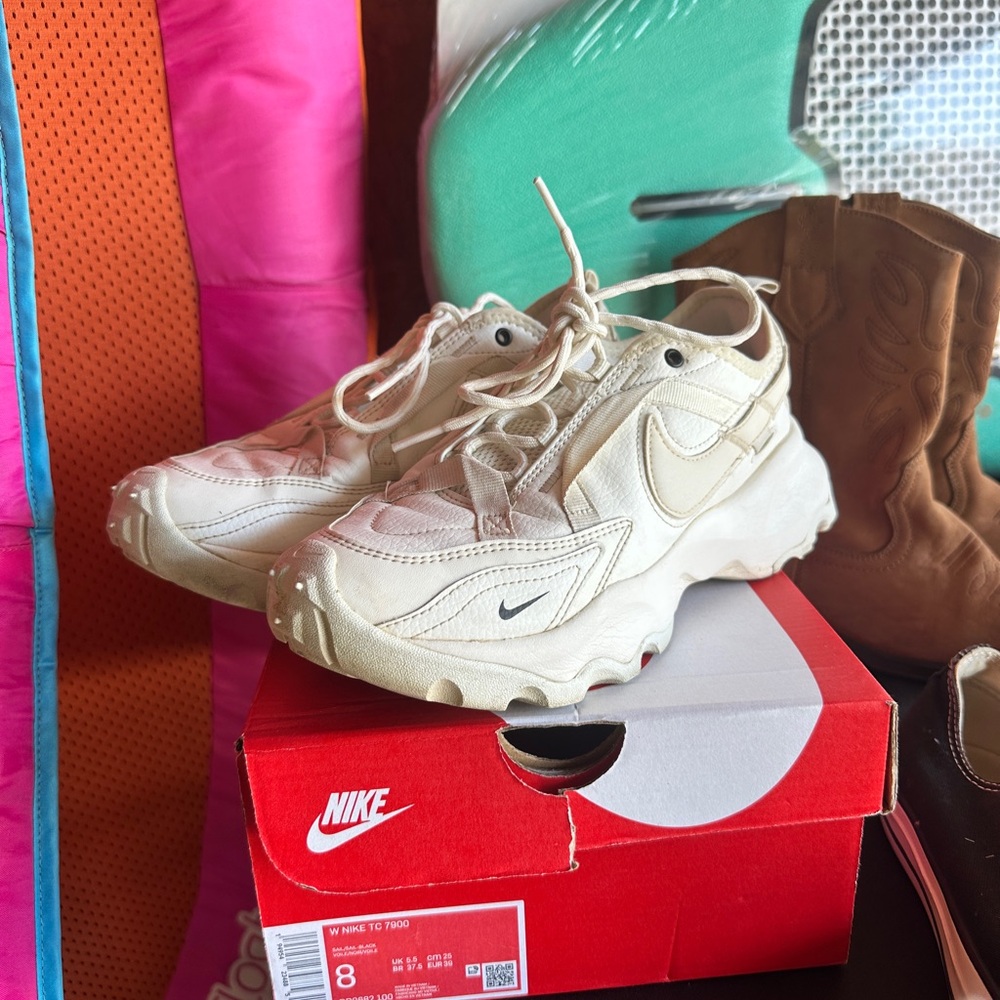 Nike Beige Sneakers with White Accents